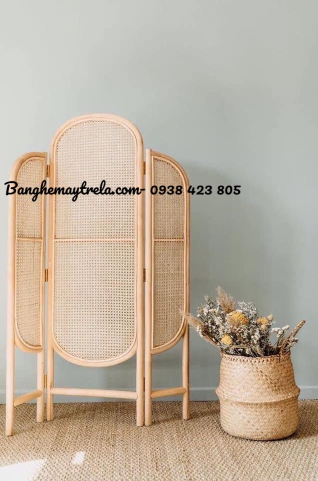 Bình phong mây tự nhiên kiểu đơn giản